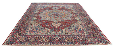Tappeto Kerman Antico Persiano Autentico | Annodato a Mano 368x257cm - CarpetLiving