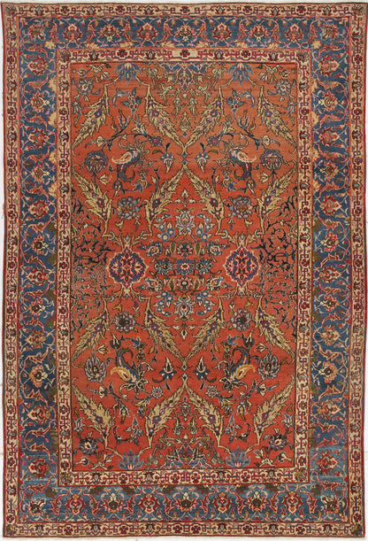 Tappeto Isfahan Antico Persiano Autentico | Annodato a Mano 187x140cm