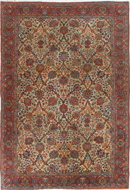 Tappeto Isfahan Antico Persiano Autentico | Annodato a Mano 305x210cm