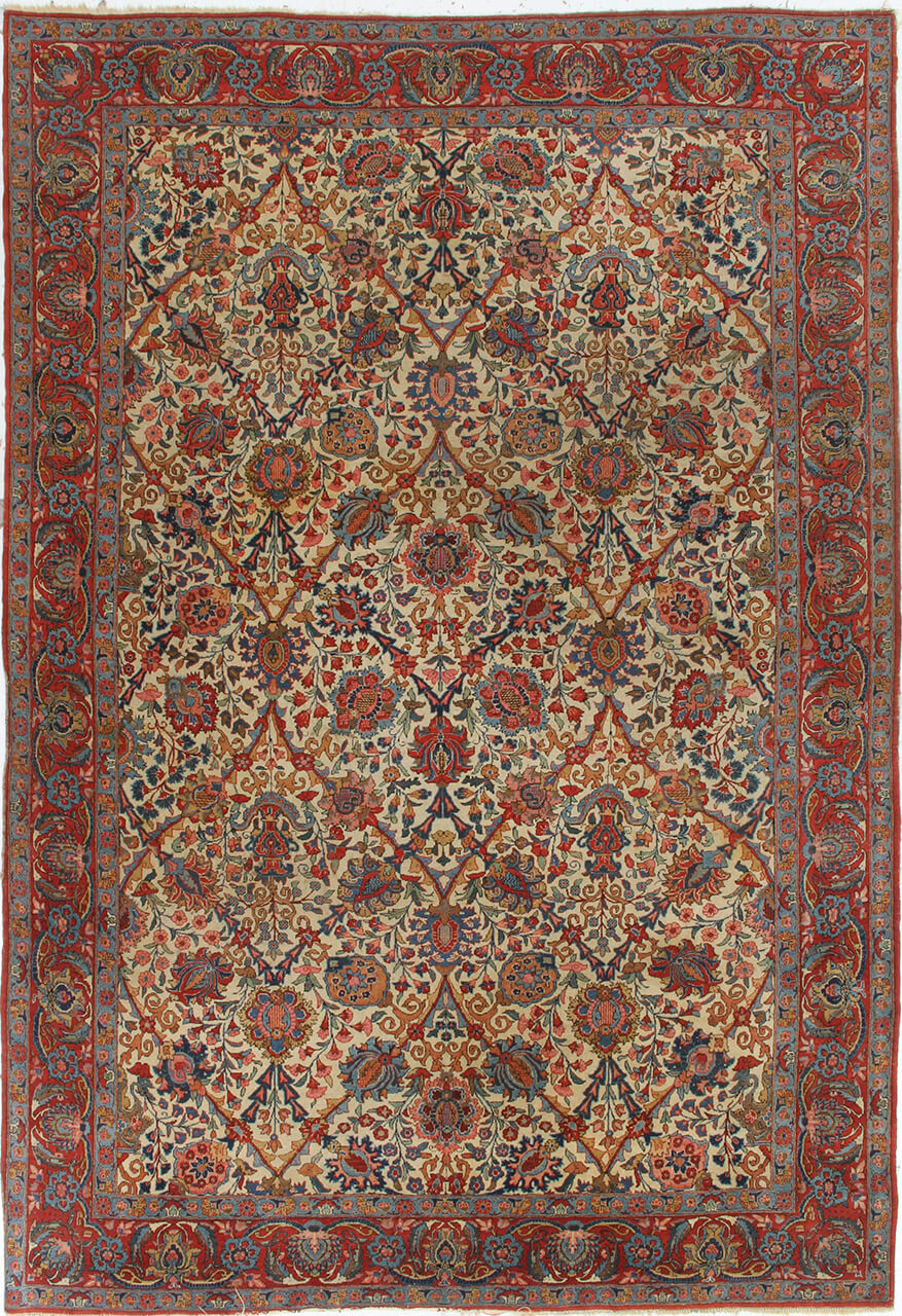 Tappeto Isfahan Antico Persiano Autentico | Annodato a Mano 305x210cm