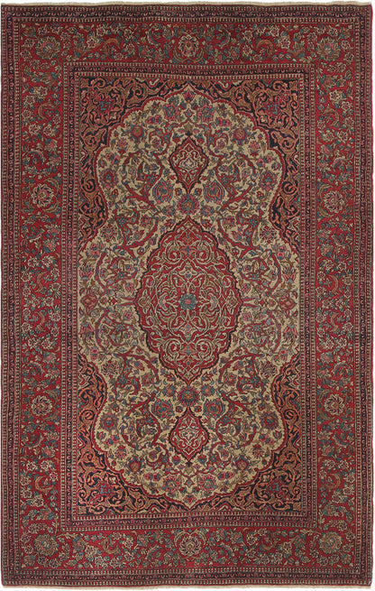Authentic Antique Persian Isfahan Rug | Hand-Knotted 210x140cm