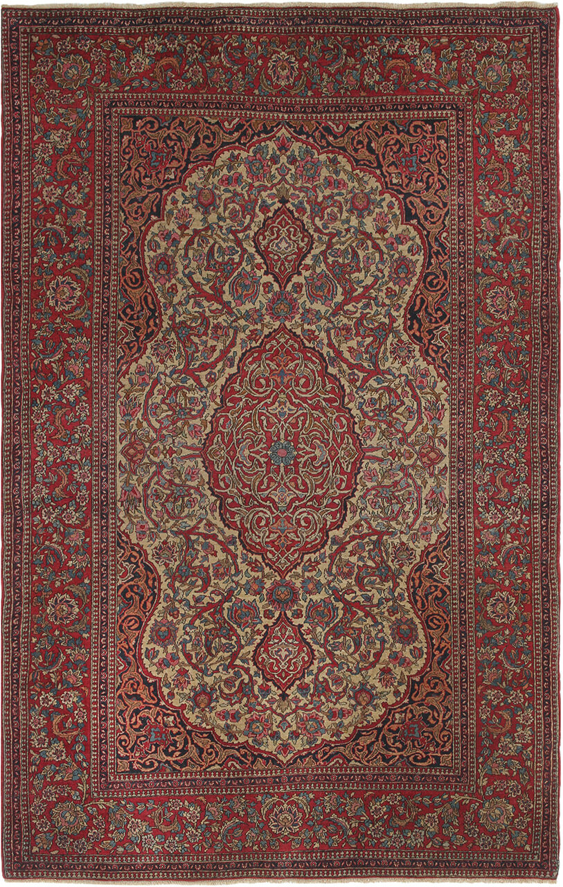 Authentic Antique Persian Isfahan Rug | Hand-Knotted 210x140cm