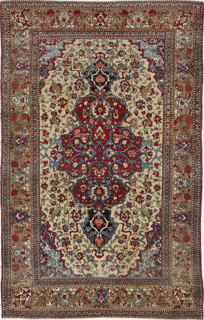 Authentic Antique Persian Isfahan Rug | Hand-Knotted 216x140cm