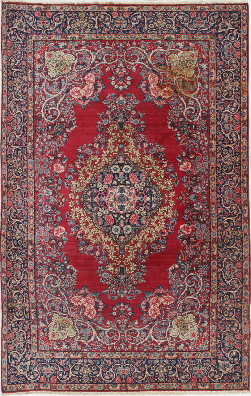Authentic Antique Persian Kerman Rug | Hand-Knotted 214x137cm