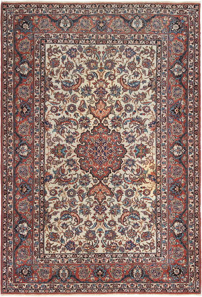 Authentic Antique Persian Isfahan Rug | Hand-Knotted 212x147cm
