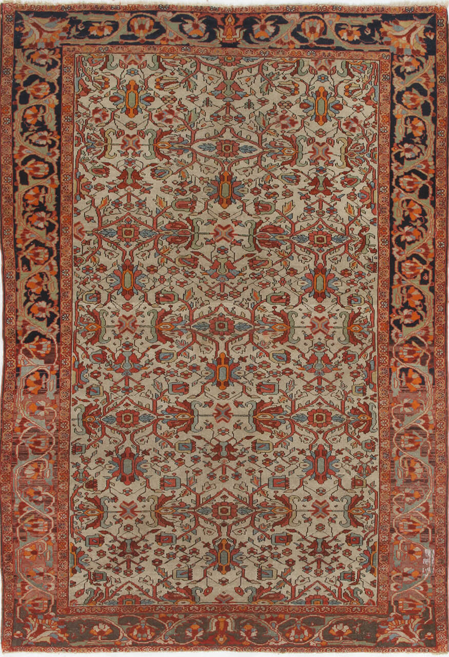 Authentic Antique Persian Farahan Rug | Hand-Knotted 187x127cm