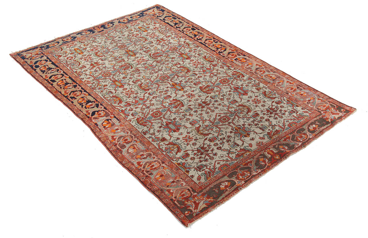 Authentic Antique Persian Farahan Rug | Hand-Knotted 187x127cm