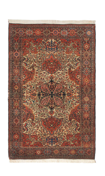Authentic Antique Persian Farahan Rug | Hand-Knotted 219x127cm