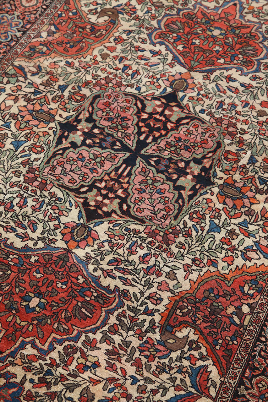 Authentic Antique Persian Farahan Rug | Hand-Knotted 219x127cm