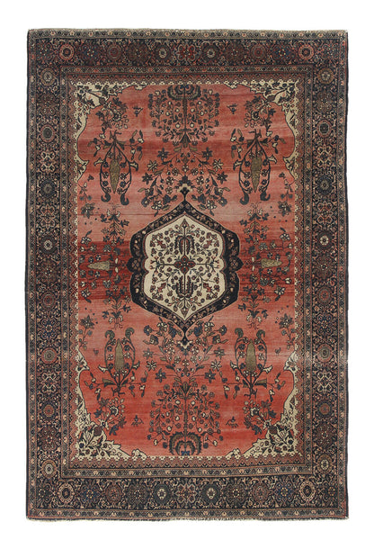 Authentic Antique Persian Farahan Rug | Hand-Knotted 194x127cm