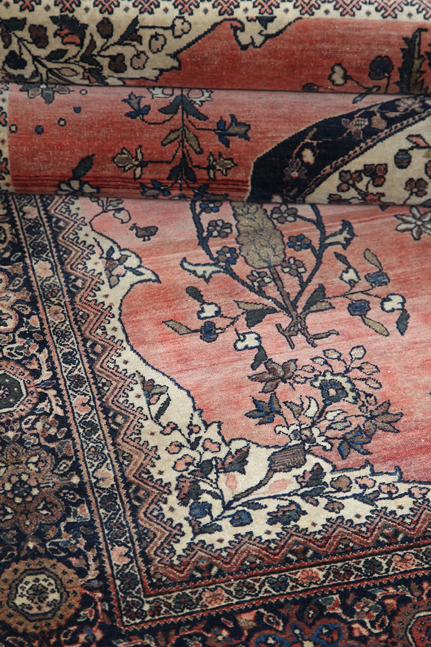 Authentic Antique Persian Farahan Rug | Hand-Knotted 194x127cm