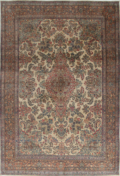 Tappeto Kerman Antico Persiano Autentico | Annodato a Mano 401x271cm - CarpetLiving