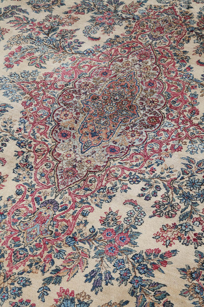 Tappeto Kerman Antico Persiano Autentico | Annodato a Mano 401x271cm - CarpetLiving