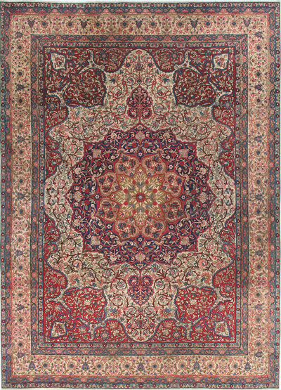 Tappeto Kerman Antico Persiano Autentico | Annodato a Mano 397x291cm - CarpetLiving