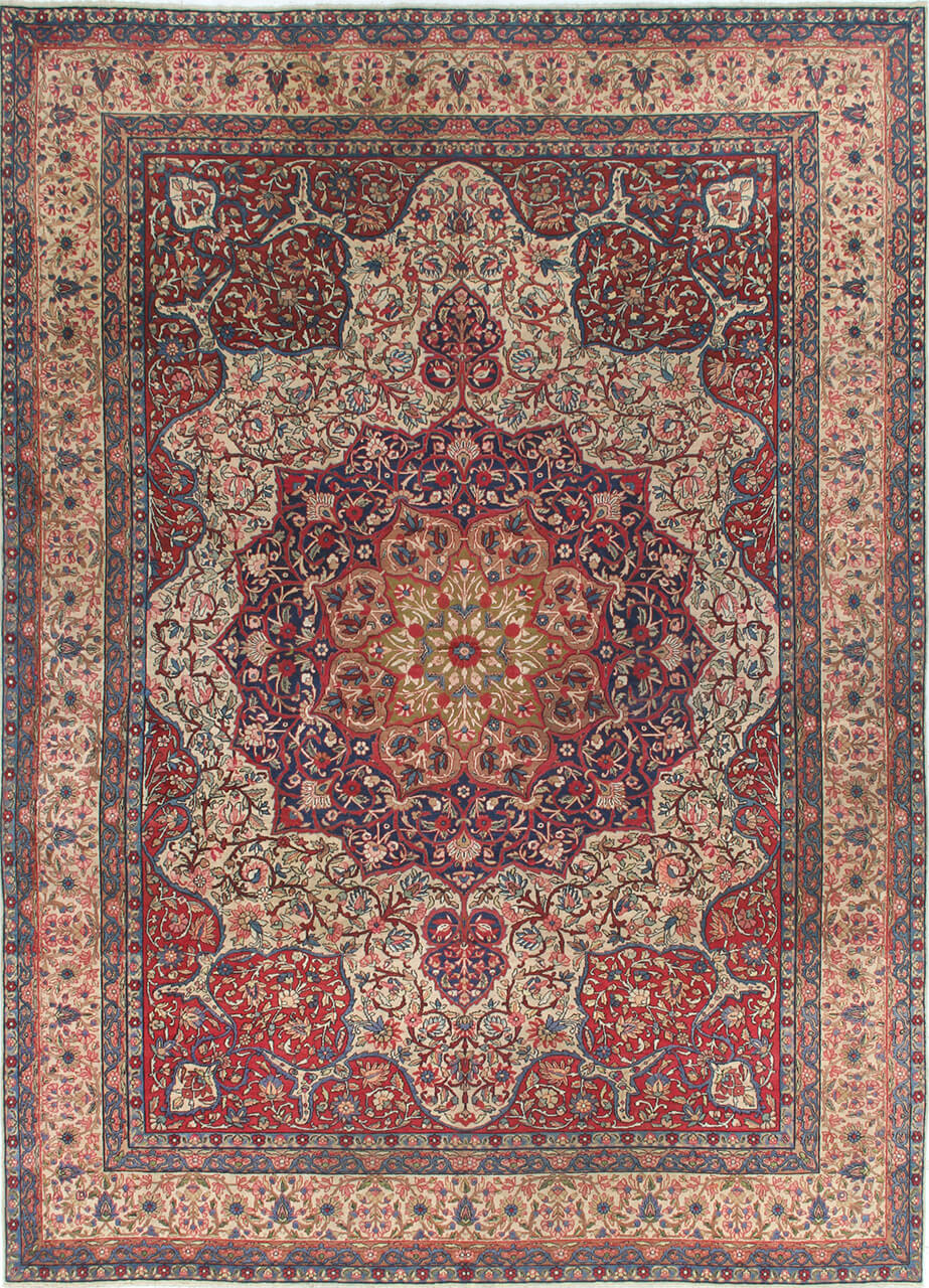 Tappeto Kerman Antico Persiano Autentico | Annodato a Mano 397x291cm