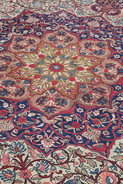 Tappeto Kerman Antico Persiano Autentico | Annodato a Mano 397x291cm - CarpetLiving