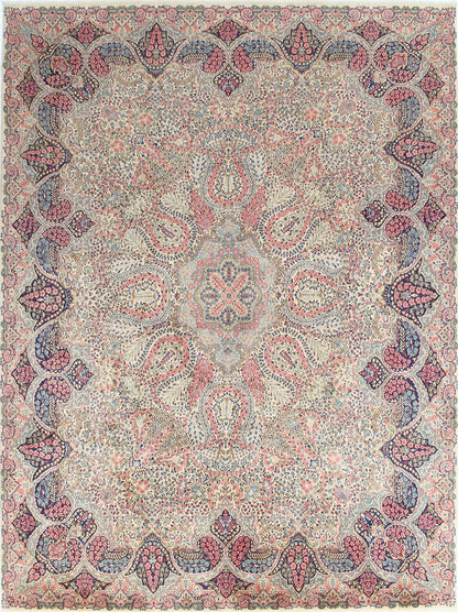 Tappeto Kerman Antico Persiano Autentico | Annodato a Mano 391x295cm