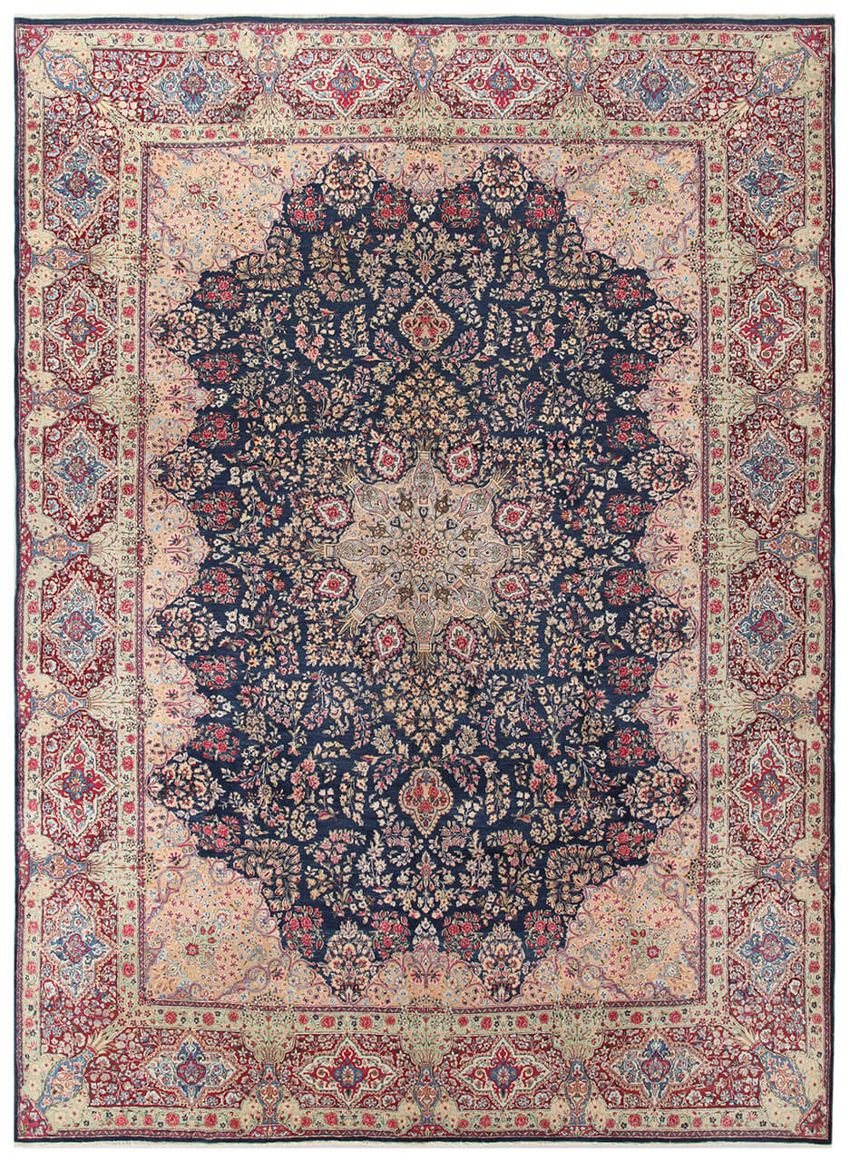 Tappeto Kerman Antico Persiano Autentico | Annodato a Mano 411x301cm