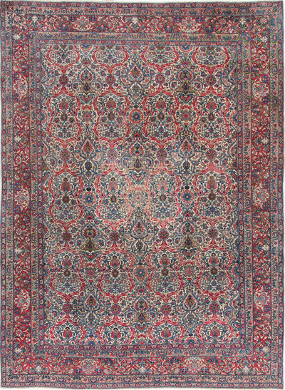 Tappeto Kerman Antico Persiano Autentico | Annodato a Mano 367x272cm - CarpetLiving