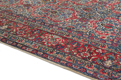 Tappeto Kerman Antico Persiano Autentico | Annodato a Mano 367x272cm - CarpetLiving