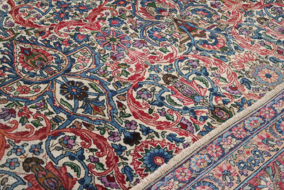 Tappeto Kerman Antico Persiano Autentico | Annodato a Mano 367x272cm - CarpetLiving