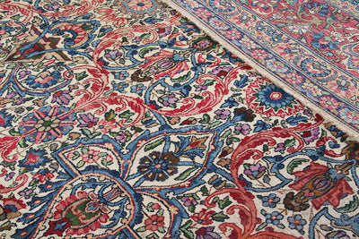 Tappeto Kerman Antico Persiano Autentico | Annodato a Mano 367x272cm - CarpetLiving