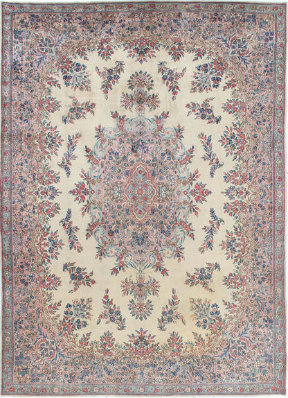 Tappeto Kerman Antico Persiano Autentico | Annodato a Mano 381x268cm