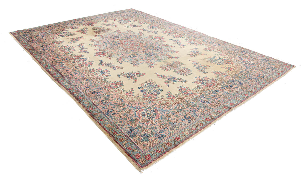 Tappeto Kerman Antico Persiano Autentico | Annodato a Mano 381x268cm