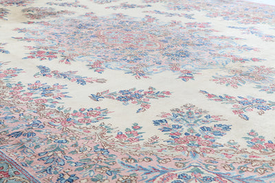 Tappeto Kerman Antico Persiano Autentico | Annodato a Mano 381x268cm - CarpetLiving