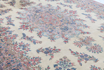 Tappeto Kerman Antico Persiano Autentico | Annodato a Mano 381x268cm - CarpetLiving