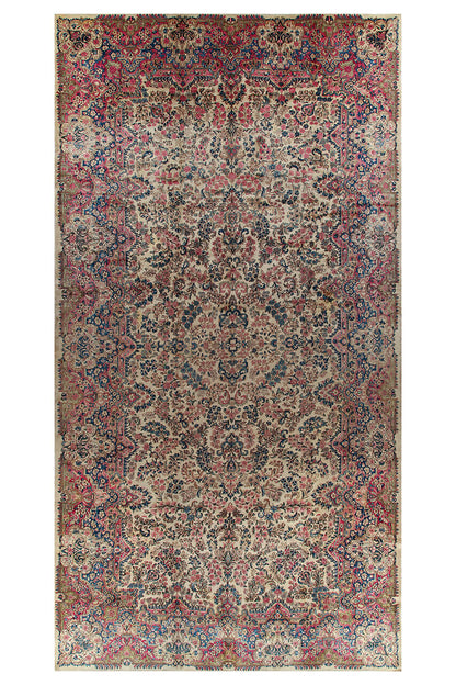 Tappeto Kerman Antico Persiano Autentico | Annodato a Mano 642x339cm