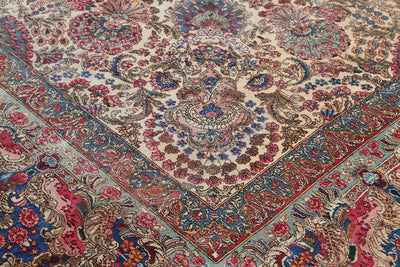 Tappeto Kerman Antico Persiano Autentico | Annodato a Mano 611x338cm