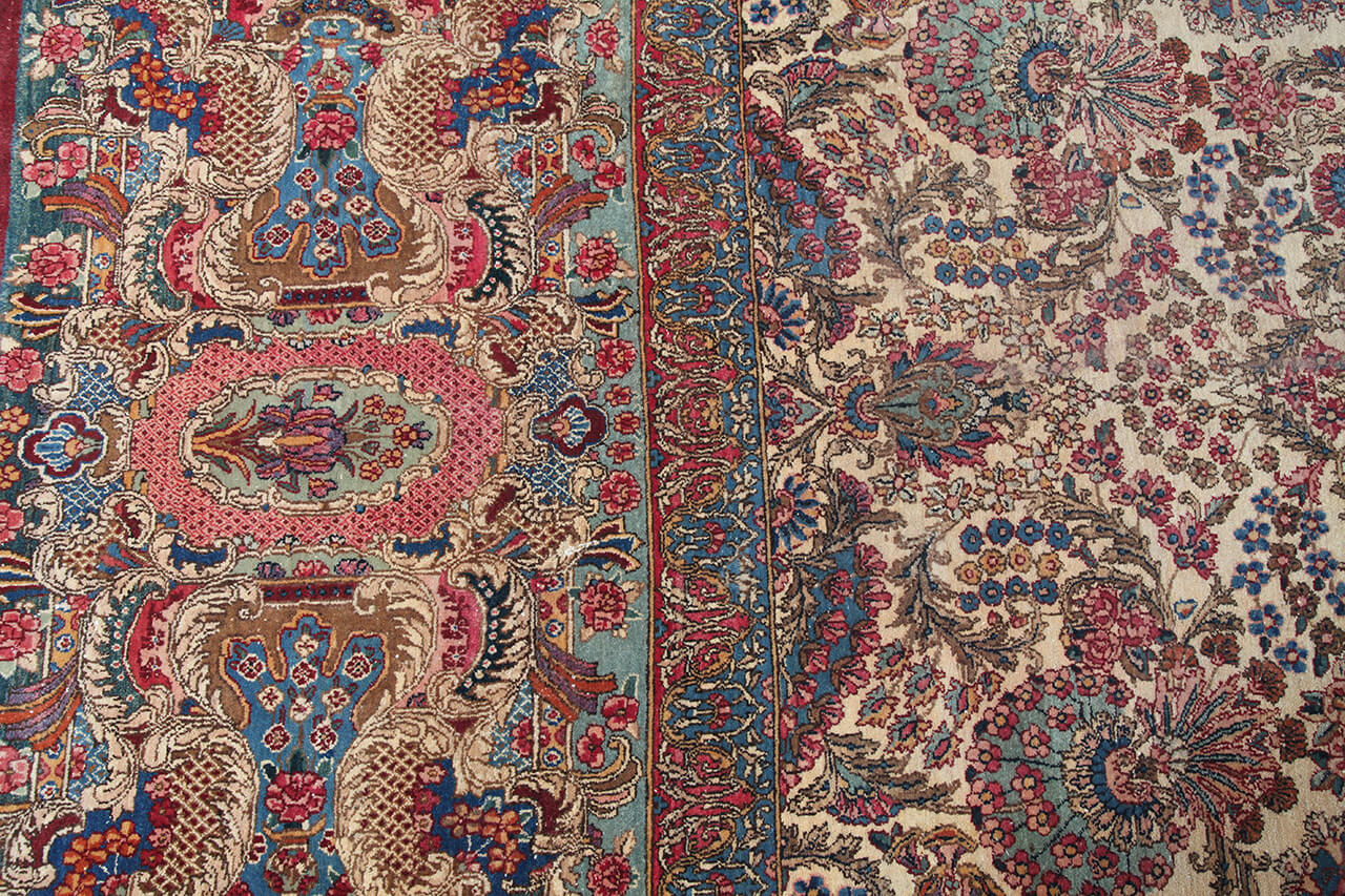 Tappeto Kerman Antico Persiano Autentico | Annodato a Mano 611x338cm