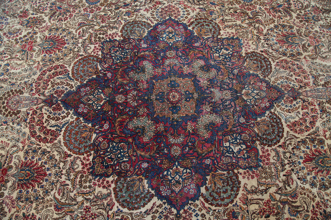 Tappeto Kerman Antico Persiano Autentico | Annodato a Mano 611x338cm