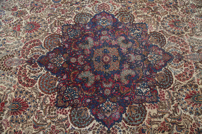 Tappeto Kerman Antico Persiano Autentico | Annodato a Mano 611x338cm