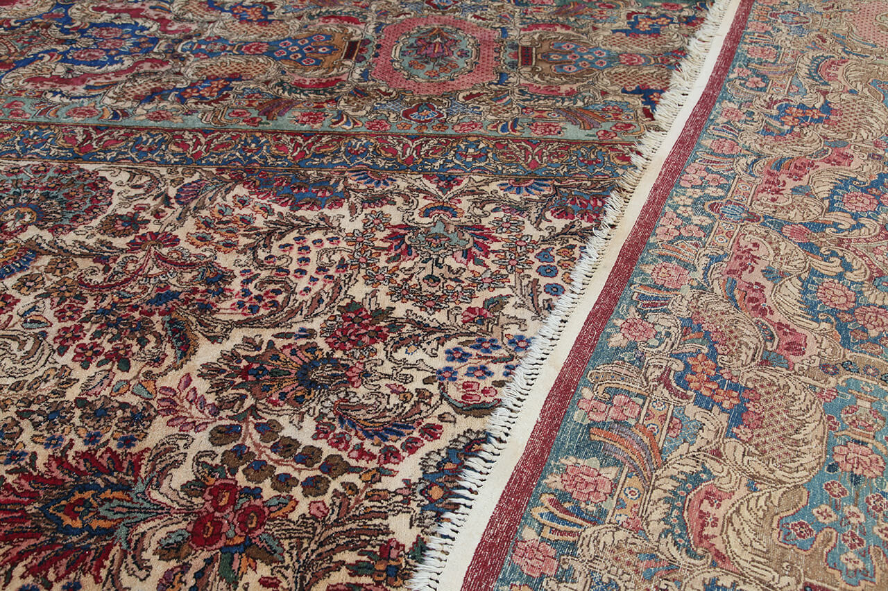 Tappeto Kerman Antico Persiano Autentico | Annodato a Mano 611x338cm