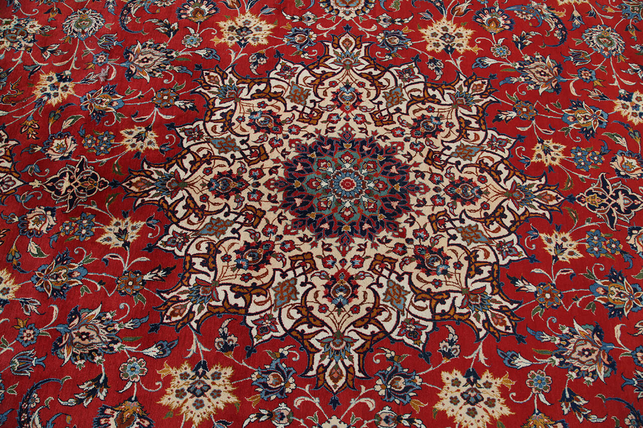 Tappeto Isfahan Antico Persiano Autentico | Annodato a Mano 485x307cm
