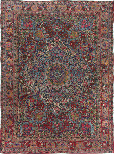 Tappeto Kerman Antico Persiano Autentico | Annodato a Mano 391x284cm - CarpetLiving