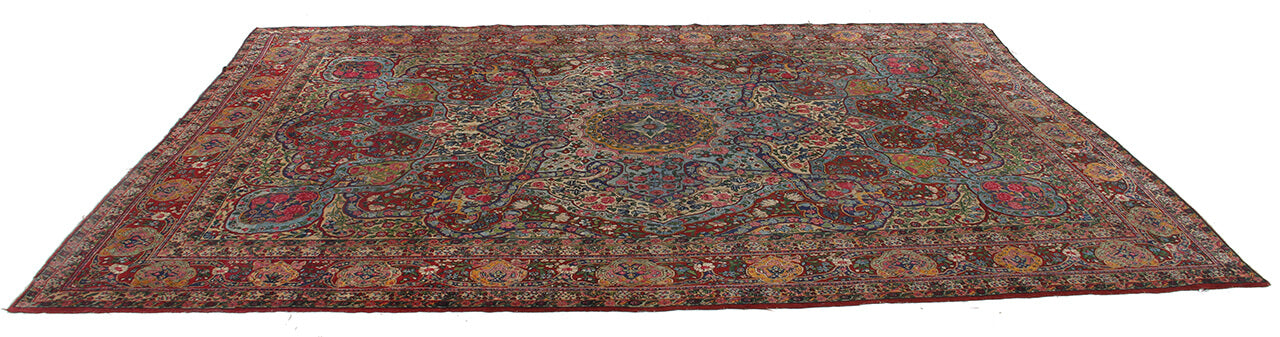 Tappeto Kerman Antico Persiano Autentico | Annodato a Mano 391x284cm