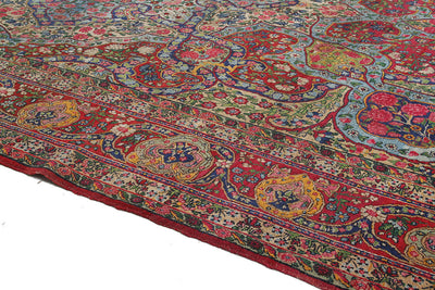 Tappeto Kerman Antico Persiano Autentico | Annodato a Mano 391x284cm - CarpetLiving