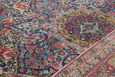 Tappeto Kerman Antico Persiano Autentico | Annodato a Mano 391x284cm - CarpetLiving
