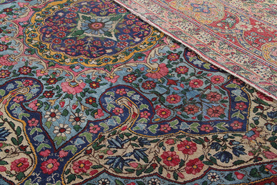 Tappeto Kerman Antico Persiano Autentico | Annodato a Mano 391x284cm - CarpetLiving