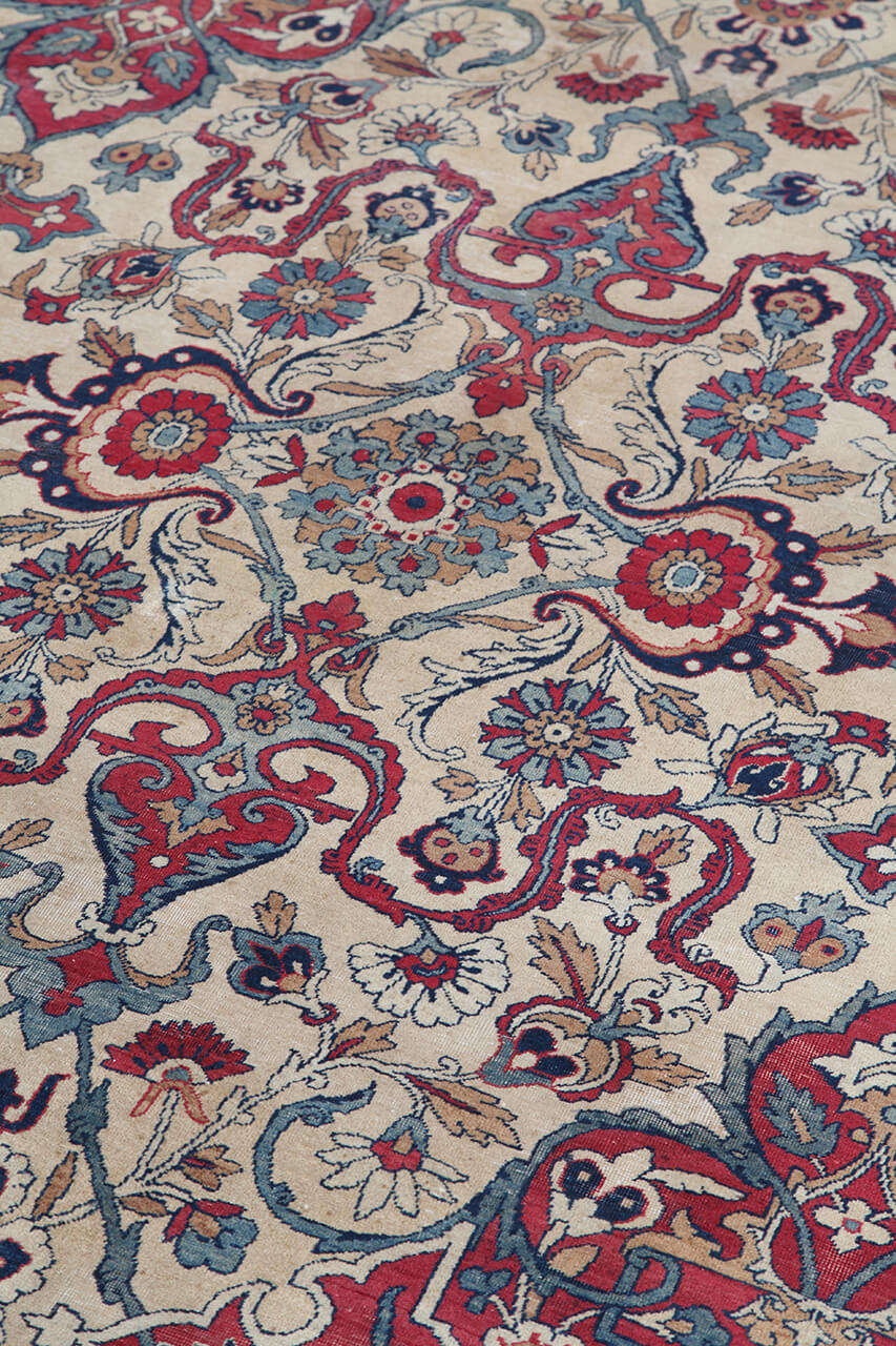 Tappeto Isfahan Antico Persiano Autentico | Annodato a Mano 389x273cm