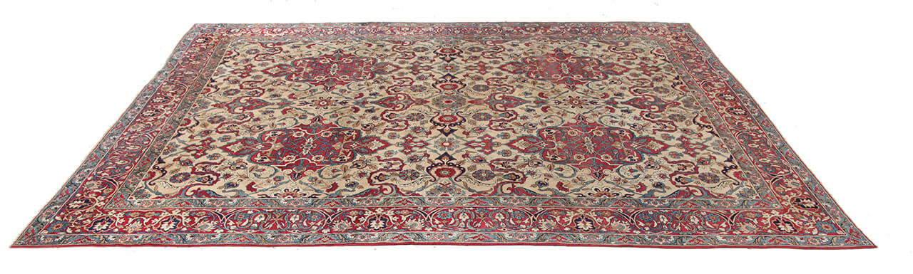 Tappeto Isfahan Antico Persiano Autentico | Annodato a Mano 389x273cm
