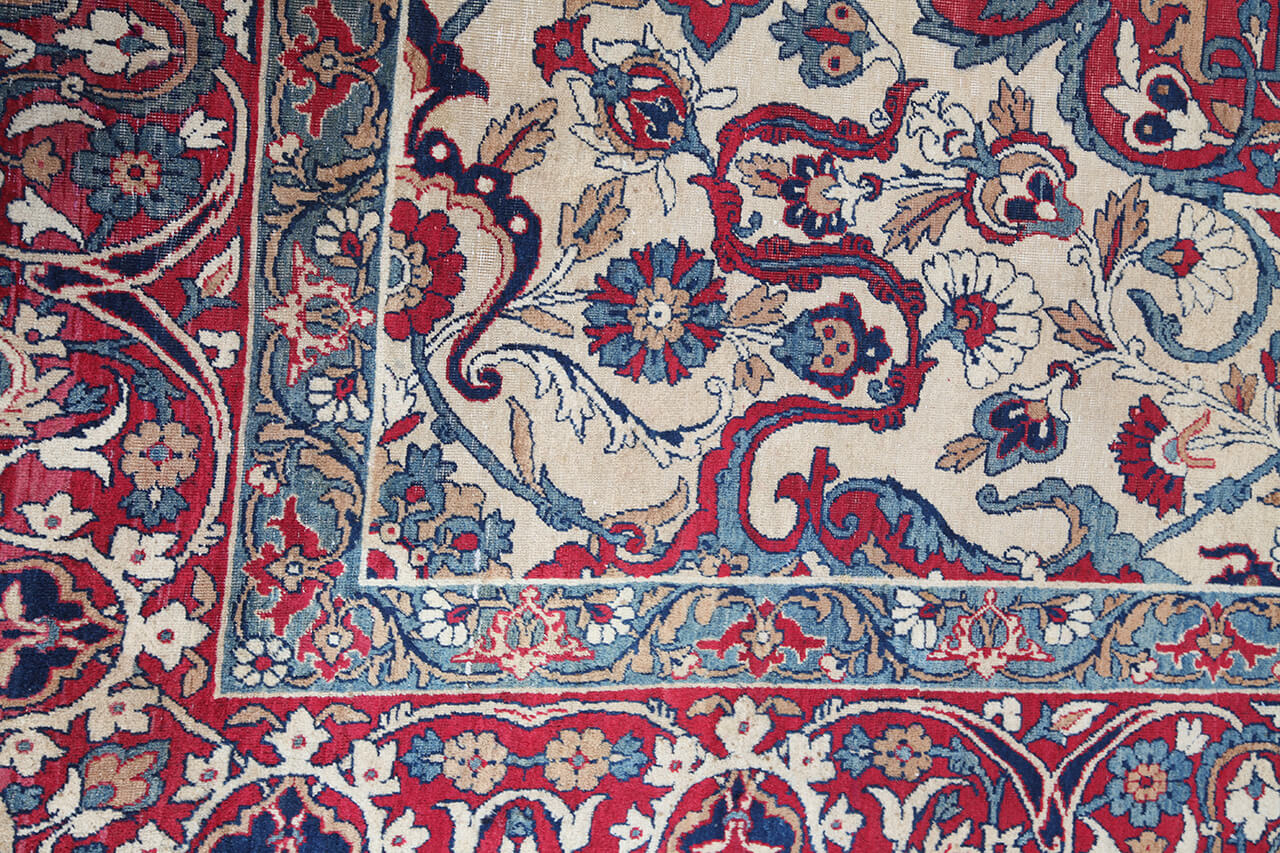 Tappeto Isfahan Antico Persiano Autentico | Annodato a Mano 389x273cm