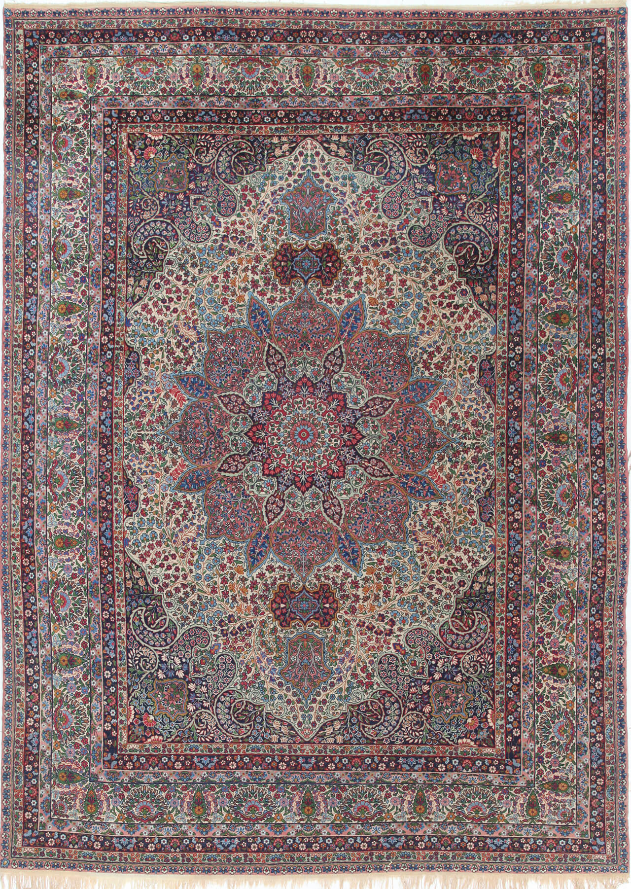 Tappeto Kerman Antico Persiano Autentico | Annodato a Mano 369x265cm