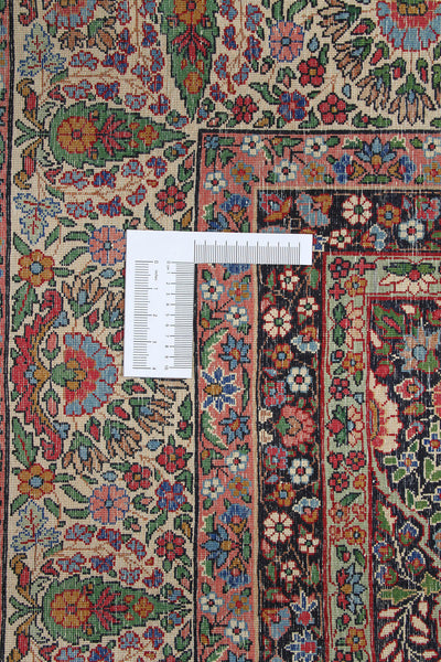 Tappeto Kerman Antico Persiano Autentico | Annodato a Mano 369x265cm - CarpetLiving