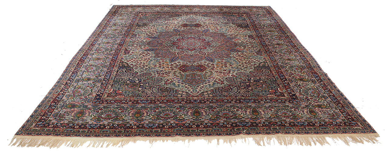 Tappeto Kerman Antico Persiano Autentico | Annodato a Mano 369x265cm