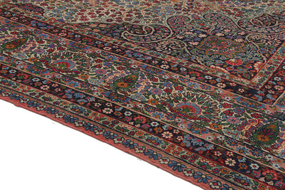 Tappeto Kerman Antico Persiano Autentico | Annodato a Mano 369x265cm - CarpetLiving