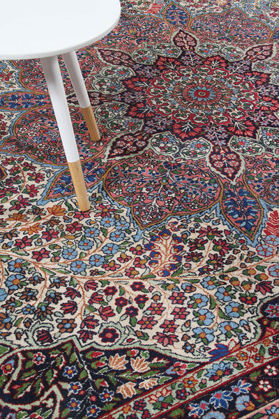 Tappeto Kerman Antico Persiano Autentico | Annodato a Mano 369x265cm - CarpetLiving